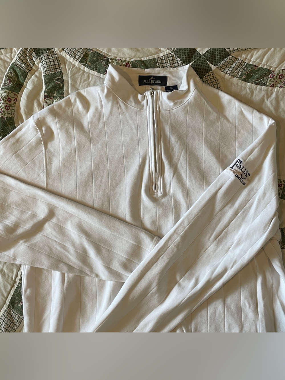 White Full Turn Golf Long Sleeve Quarter-Zip Pullover Extra Large Preppy Summer